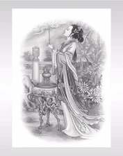 China ancient women large 8.25" temporary arm tattoo Fake Tattoo