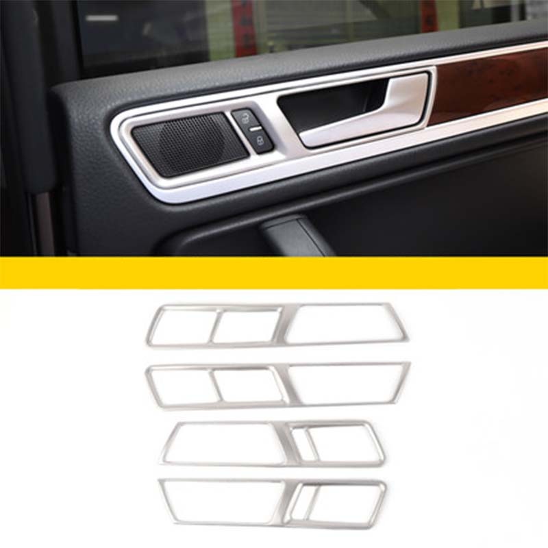 1 Set SS Car Inner Door Handle Trim Sticker Cover Frame for VW Touareg