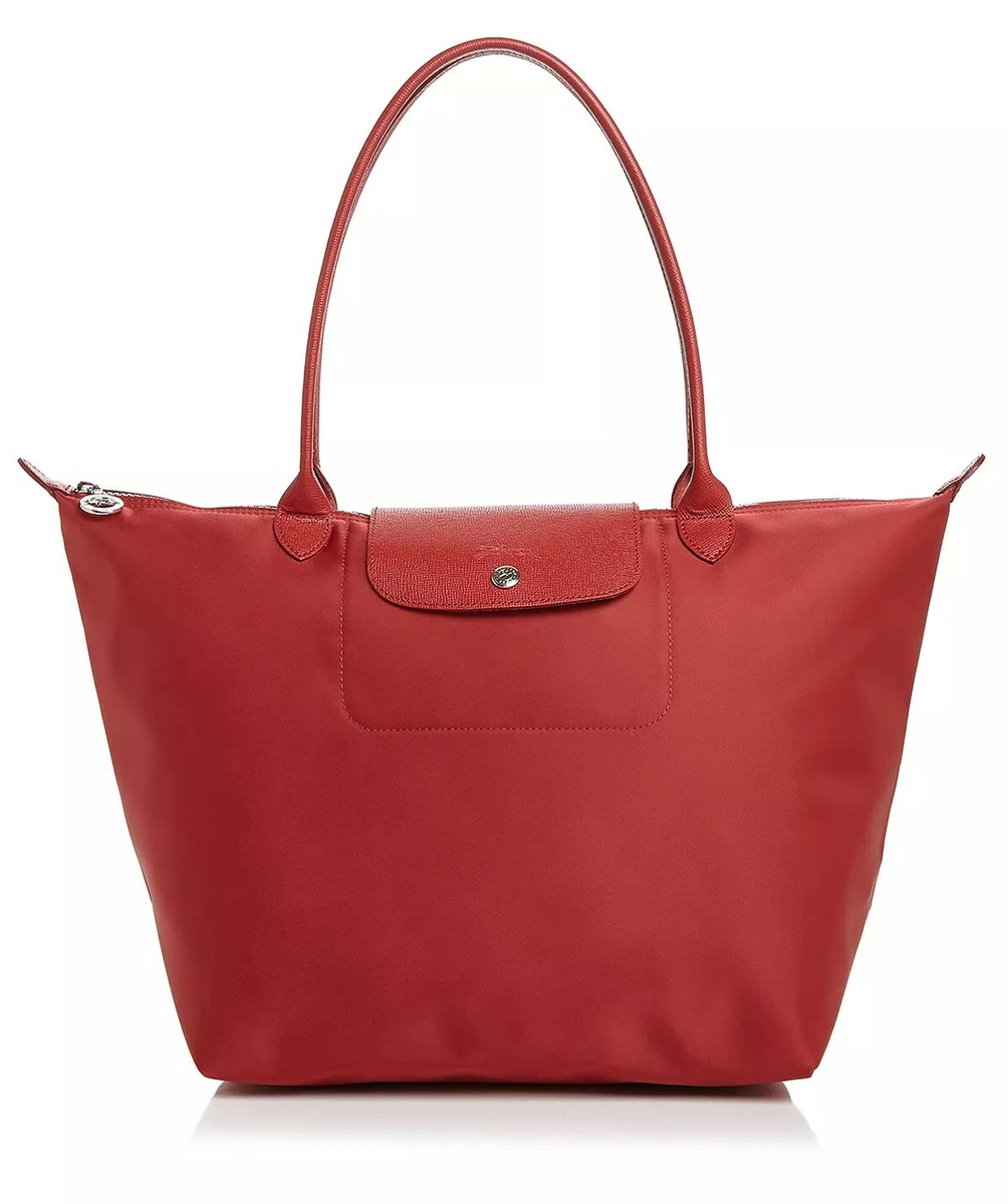 NWT Longchamp Le Pliage Neo Large Shoulder Tote Rouge Red 100% AUTEHNTIC