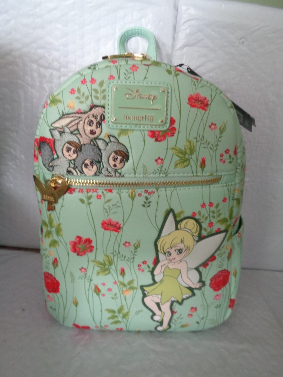 Loungefly Pink Tinker Bell Floral Mini Backpack NWT DISNEY Loungefly Disney Tinker Bell Pink Lili Valley Mini Backpack  main image 4