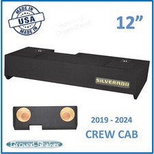 2019-2024 Chevy Silverado Crew Cab Yellow Truck Sub Box 12" Dual Sub Enclosure