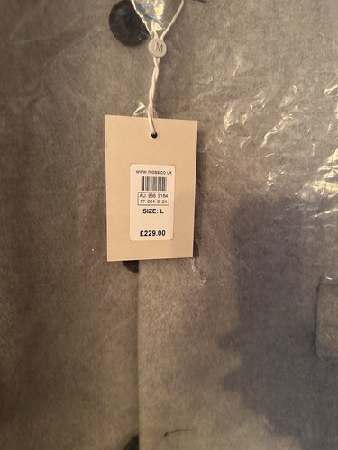 MOSS MENS SUEDE BLAZER IN GREY, SIZE L - Picture 6 of 8