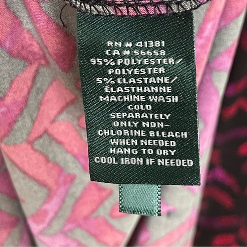 Abito Ralph Lauren finto avvolgente manica 3/4 taglia 6 maglia geometrica elasticizzato increspato - Foto 10 di 11