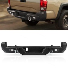 Heavy Duty Steel Rear Bumper W Lights D-rings Fits 2016-2023 Toyota Tacoma