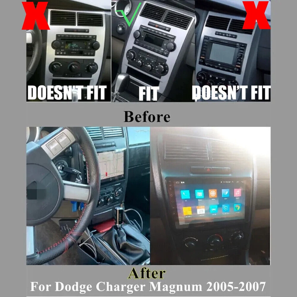 Radio de coche estéreo 64 GB 9" BT GPS navegación para Dodge Charger Magnum 2005-2007 Foto 2 de 4