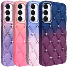 For Samsung Galaxy A16 5G Case Shockproof Floral Joy Glitter Leather Feel Cover