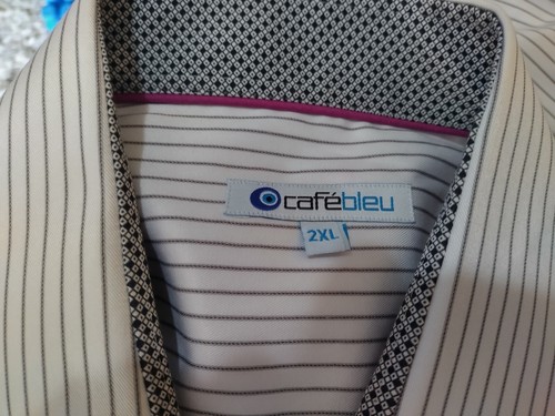 CafeBleu Grey Striped Cotton Button Down Dress Shirt - Men's XL - Picture 3 of 14