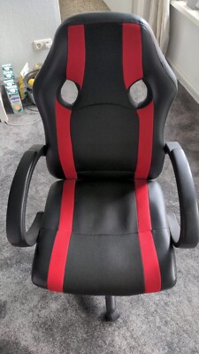 Tectake Bürostuhl Racing Chefsessel 13,5 Kg Sportsitz mit gepolsterten Armlehnen