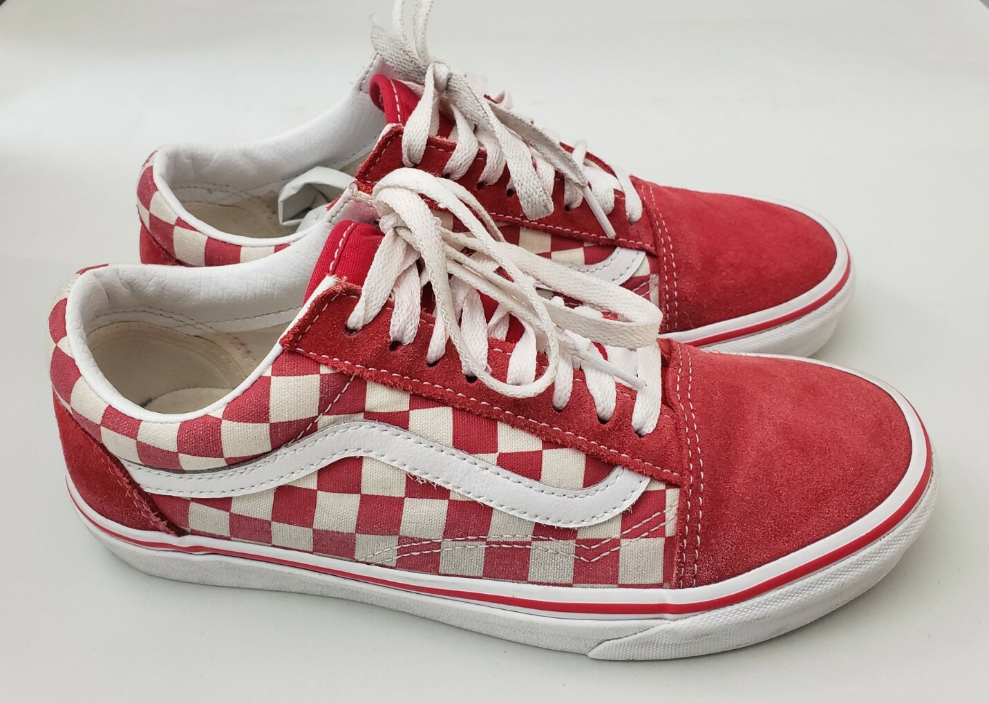 Vans Skate Shoes Old School Checkered Low Red/White W… Gem
