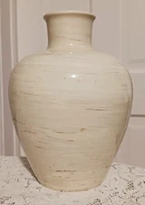 Vintage MCM Flavia Montelupo Cream Pottery Jug Vase Italy