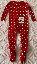 CARTERS INFANT TODDLER CHILD PAJAMA CHRISTMAS RED POLKA DOT SANTA FOOTED 18 MTH