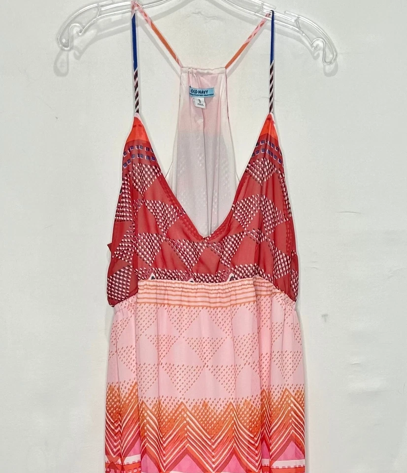 Old Navy Womans Dress XL Maternity Colorful Empire Elastic Waist Spaghetti Strap - Image 3 of 4