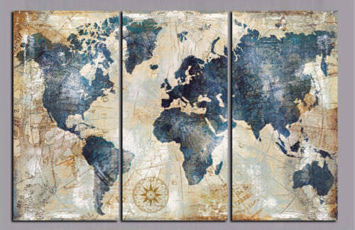 world map canvas for sale Discover The World Vintage Map Canvas Wall Art Id 3455513 For Sale Online Ebay world map canvas for sale