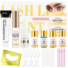 Professional Lash Lift and Brow Lamination Kit - 4 in 1 Eyelash Perm and Eyebrow