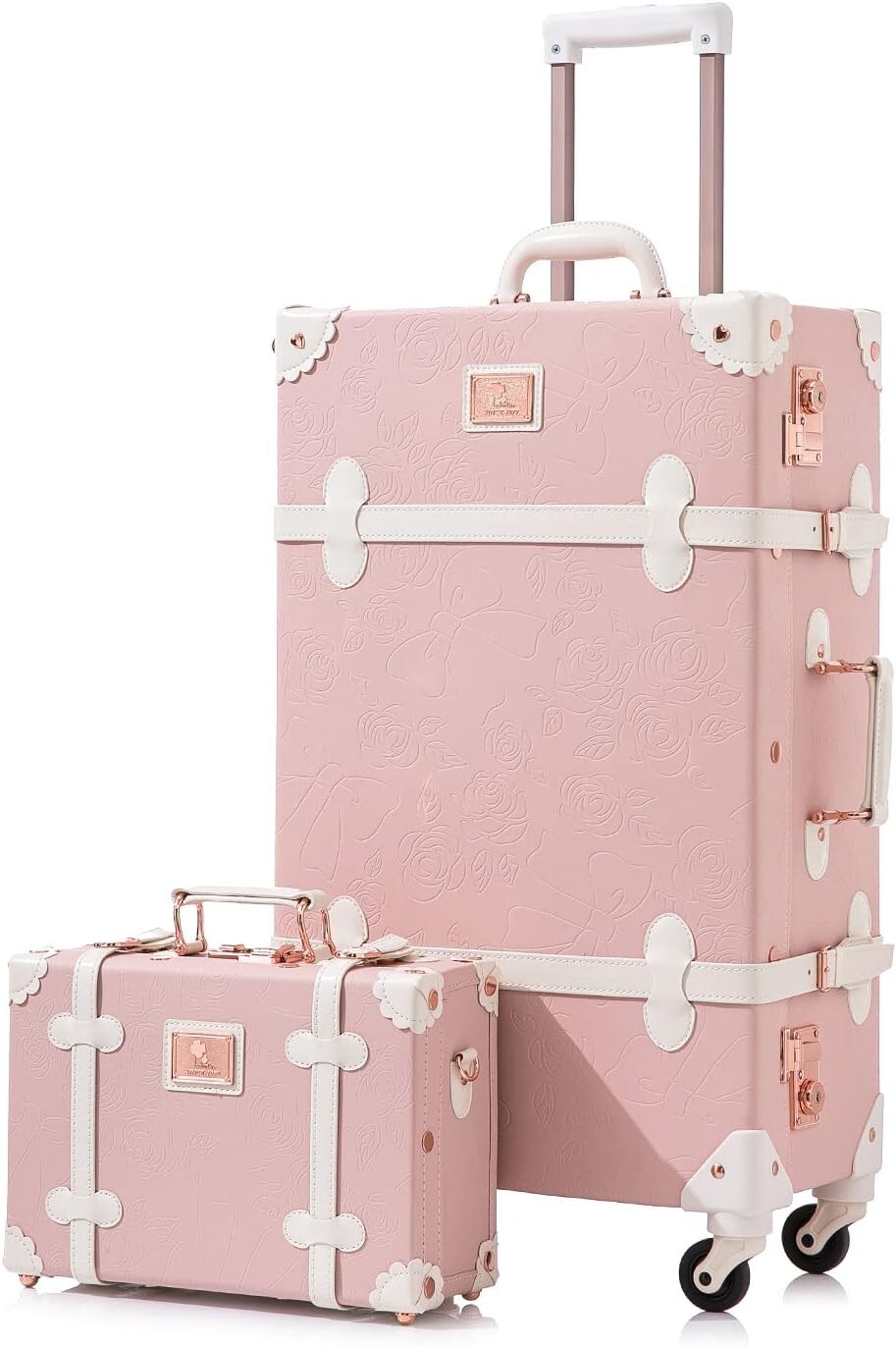 With Tsa Lock 2 Piece Vintage Suitcase Set