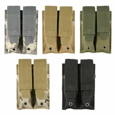 Tactical Molle Double Magazine Pouch Pistol Mag Holder Baton Flashlight Holder