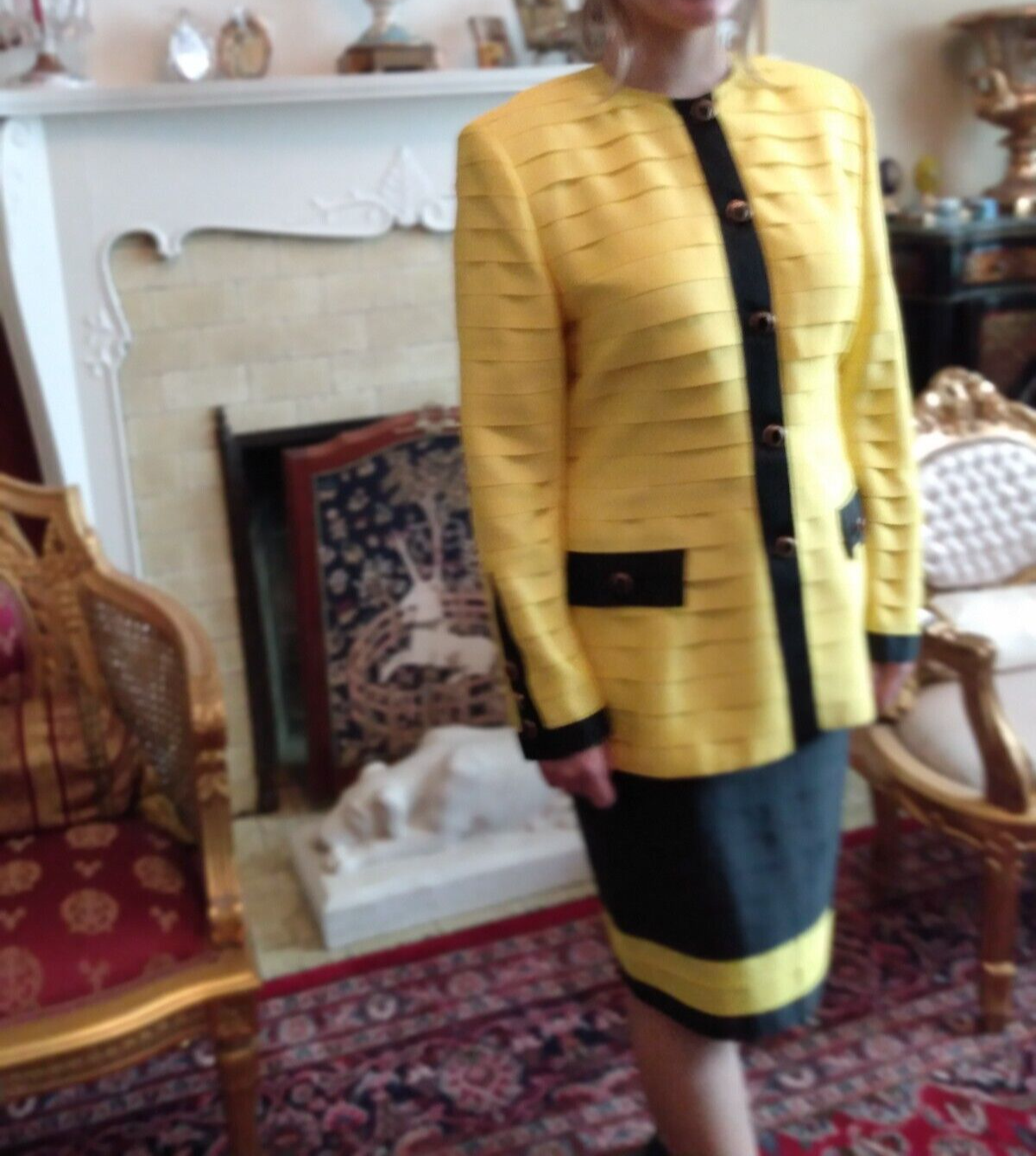 FILA NUOVO ABITO A NASTRO GROSGRAIN GIALLO E NERO FILE taglia 8 MIO STUDIO DI DESIGN