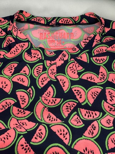 Crewcuts Watermelon Print Long Sleeve Rashguard Size 14 - Picture 2 of 6