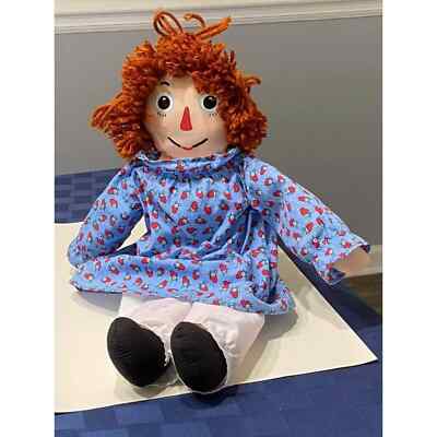 2000 HASBRO JOHNNY GRUELLE RAGGEDY ANN BABY DOLL HEART DRESS