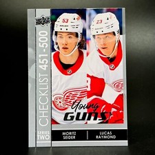 2021-22 Upper Deck Hockey #500 Moritz Seider Lucas Raymond Young Guns Checklist