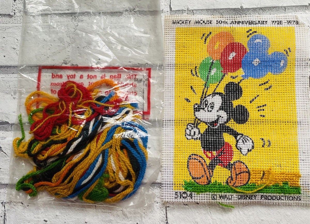 Vintage Mickey Mouse Cross Stitch Kit Needlecraft 1978 50th