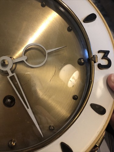 Schatz ? Wall Clock 1940s ?Metal Kitchen Clock - Working Order No Key (G19b) - Picture 8 of 8