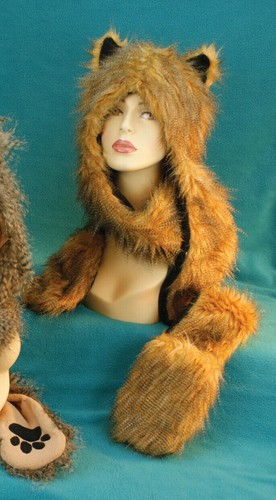 Cat Faux Fur Hat Animal Spirit Hood 
