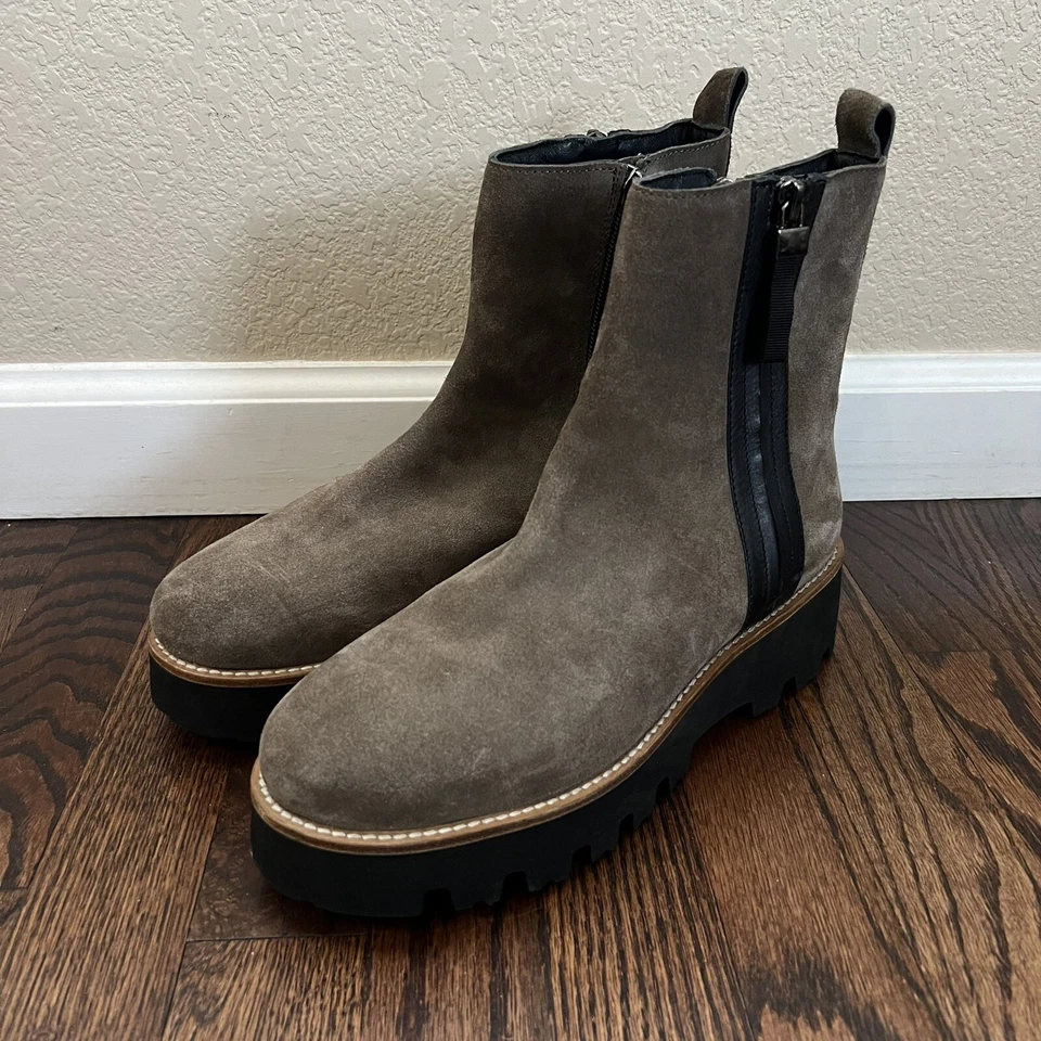 Botas altas suaves Ara Kingston para mujer talla 8,5-9 gris cuero cremallera lateral $240 Foto 2 de 4