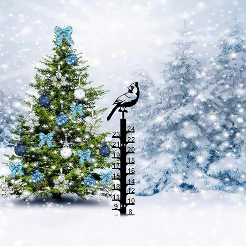 Medidor de nieve de 24 pulgadas Metel medidor de nieve para decoración de arte de patio al aire libre - Imagen 5 de 7