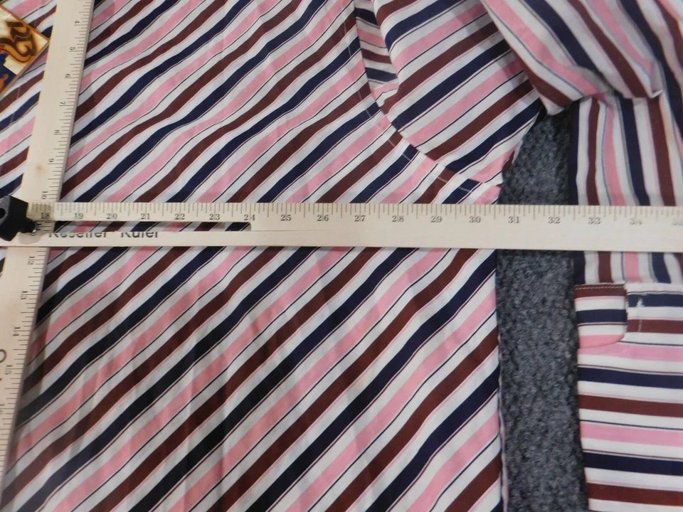 Raw Blue Shirt 4XL Y2K vintage Mens pink striped button up retro classic - Image 3 of 4