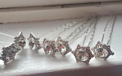 CraftbuddyUS 12 x CRHP5 15mm Crystal Hexagon Rhinestone Diamante Wedding Bridal
