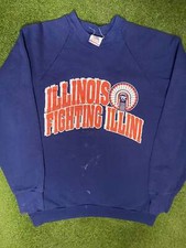 80s Illinois Fighting Illini - Vintage College Sweatshirt Large 