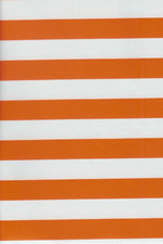 Oilcloth Fabric Stripes Orange Pattern Sold in Yard or Bolt