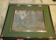 1920 FORÊT LANDAISE Cadre Collection peinture brûme Dax Bois Nature Aquitaine