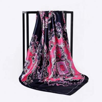 Unisex Silk Head Scarfs 90cm Women Printed Silk Scarves Luxury Designer Square