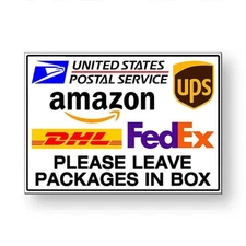 Please Leave Packages In Box  Sign / Decal   /  Warehouse Ms061 / Magnetic Sign
