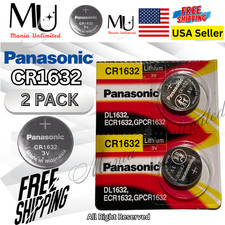 PANASONIC 2XPACK FRESH CR1632 3V LITHIUM DL1632 ECR1632 EXP 2034+ FREE SHIPPING