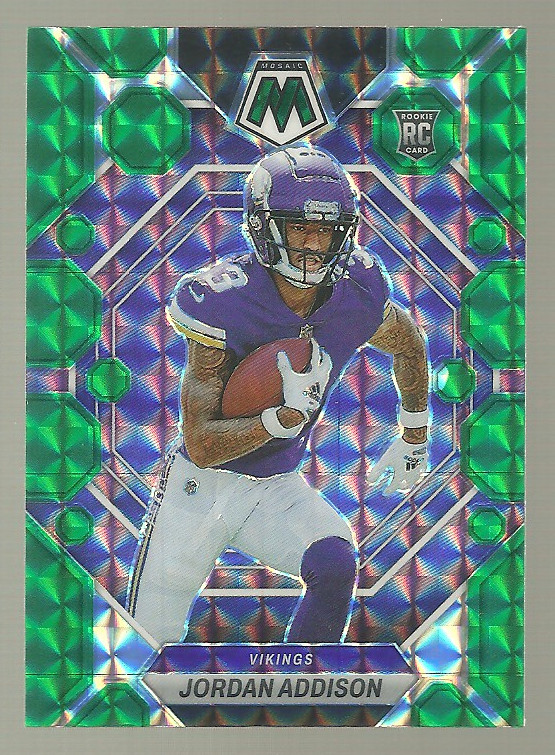 Jordan Addison 2023 Mosaic Green Reactive #337 RC Rookie Vikings
