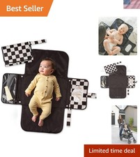 Compact Waterproof Baby Changing Pad - Smart Wipes Pocket for Hassle-Free Travel