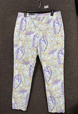 Brooks Brothers Straight Pants Womens Size 12 Multicolor Geometric High Rise