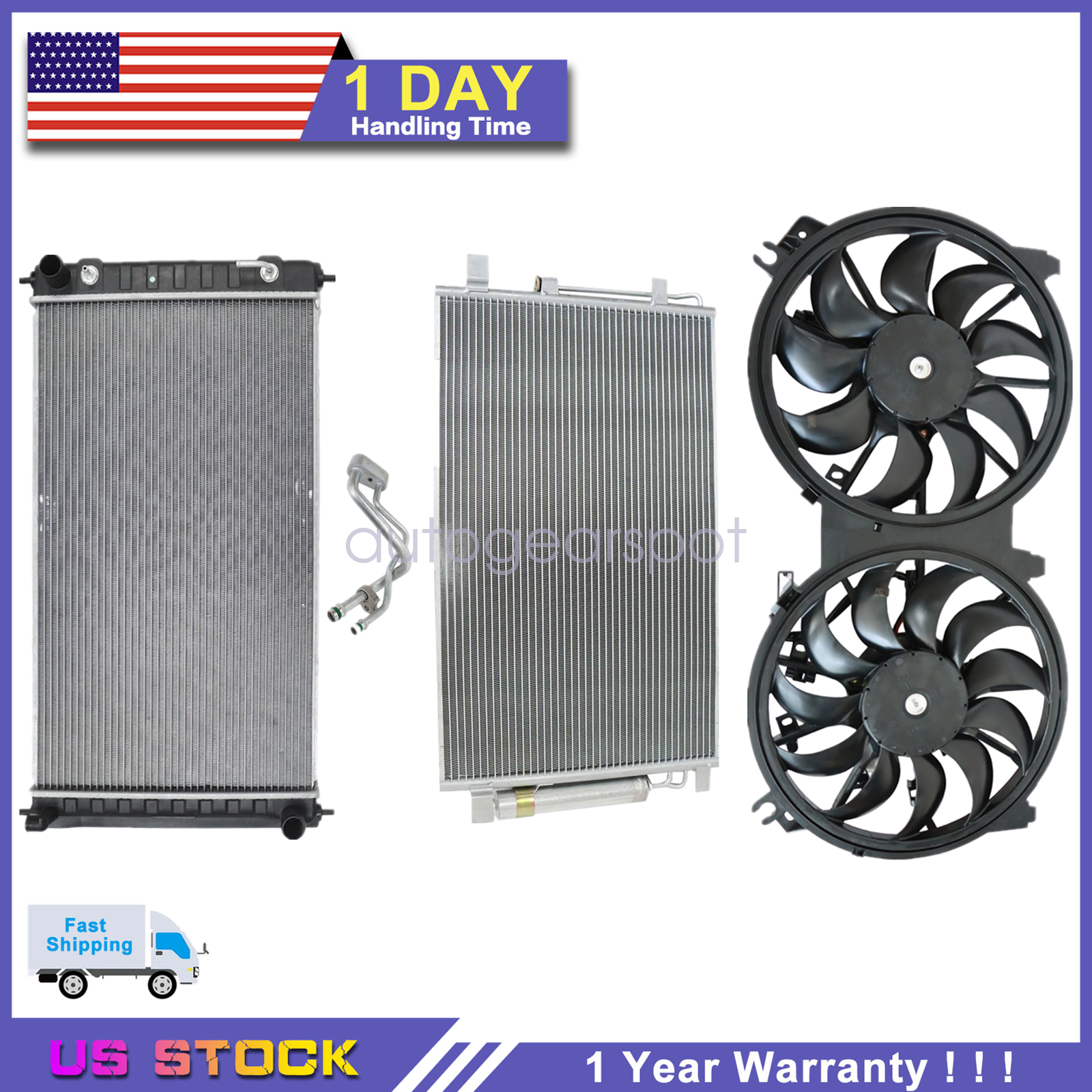 For Nissan Altima 11-18 2.5L 3.5L Electric Radiator Condenser Cooling Fan