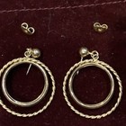 Vintage Avon Double Hoop Pierced Earrings Goldtone 1 1/2” Long — photo 5