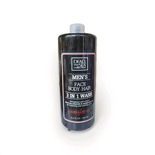 2 Pack Dead Sea Collection Men's Sandalwood Face/Body/Hair 3 In 1 Wash 33.8oz Ea
