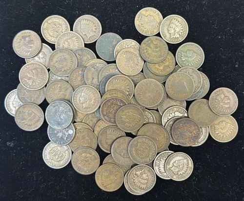 .80c BULK LOT INDIAN HEAD PENNIES CENTS 1c MIXED FULL DATES CIRCULATED COINS