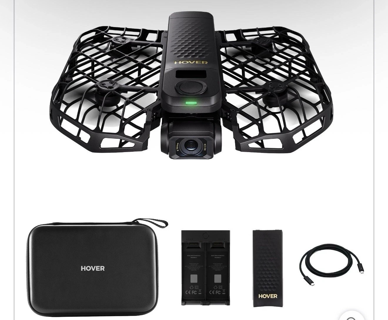HOVERAir X1 PROMAX 8K Self-Flying  Drone Camera Bundle 2 Batteries &plus; Case NEW