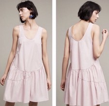 Anthropologie Holding Horses Pink Cotton Poplin Tank Boho Flowy Dress Sz XS