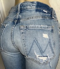 MOTHER SUPERIOR The TOMCAT Button Fly Jeans The Confession Distressed-Size 27 4