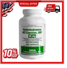 DIPHENHYDRAMINE 50MG 1000ct capsules, SDA LABS, Allergy Relief