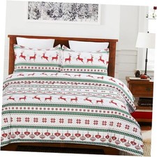 Vaulia Christmas Duvet Cover Microfiber Snowflake Printed Winter King Reindeer