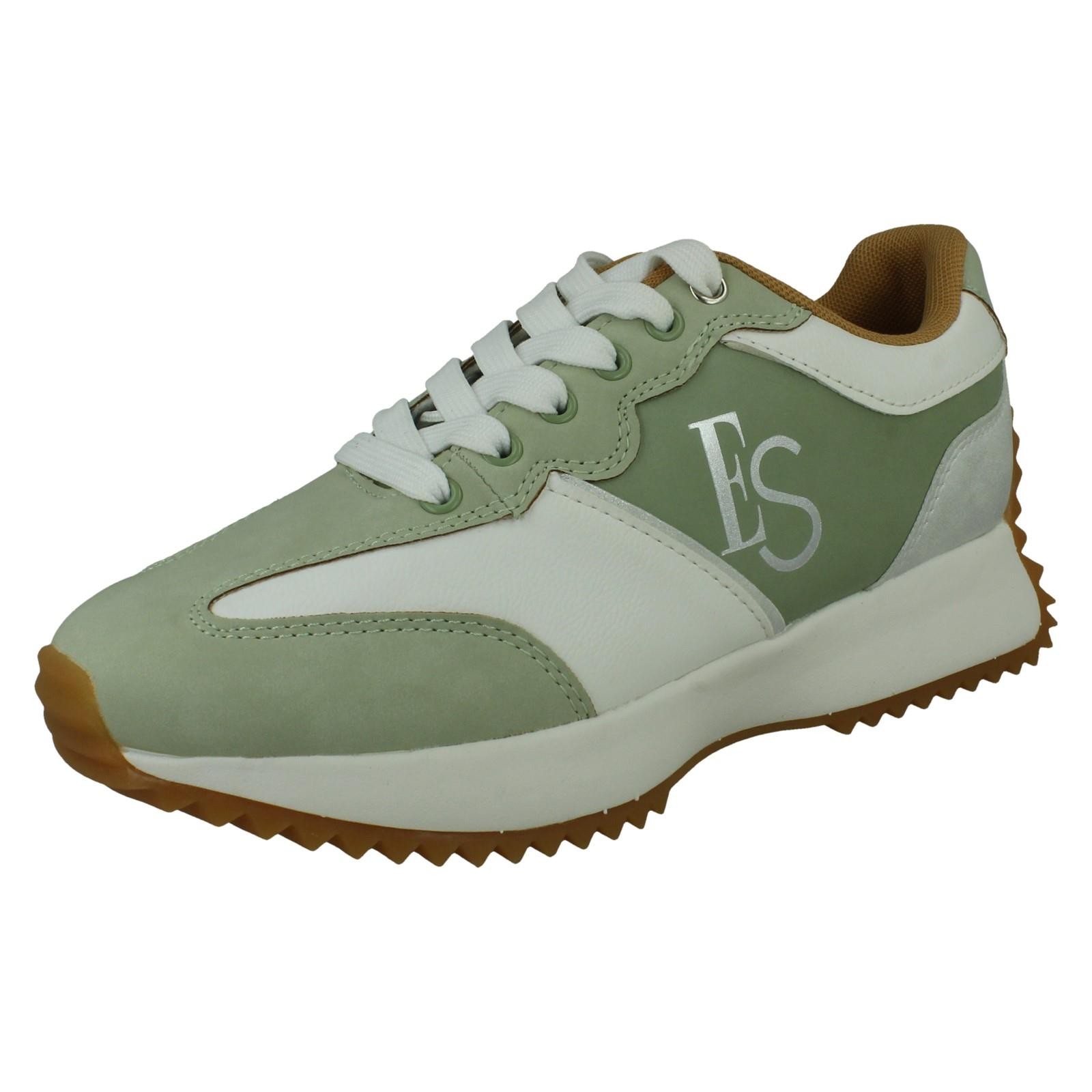 SAOLA Scarpe da ginnastica casual donna Elle Sport stringate suola cresta verde bianco F7R332